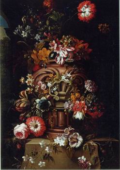 Floral, beautiful classical still life of flowers.126